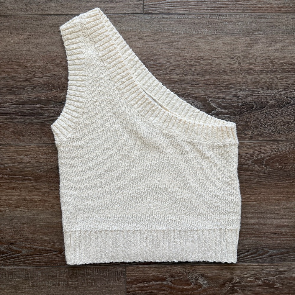 Madewell Off-White One-Shoulder Top